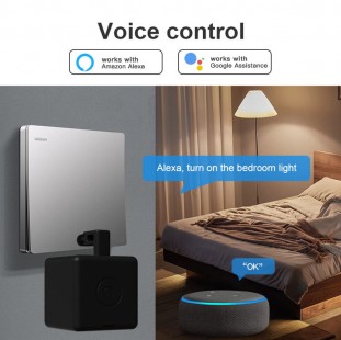 جهاز Tuya Zigbee Fingerbot Plus للتحكم بالأزرار الذكية – مفعل صوتيًا ومؤقت تطبيق، متوافق مع Alexa وGoogle Home