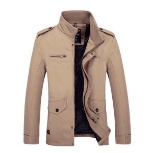 جاكيت رجالي شتوي قطني عالي الجودة مع معطف رجالي بتصميم عسكري أنيق بقصة ضيقة مبطن