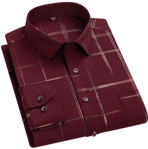 قميص رجالي رسمي مطبوع 2025 | أنيق وبدون كي